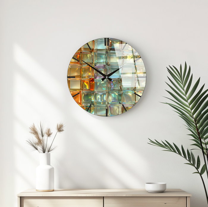 Wallity Reloj de Pared Decorativo de Cristal Multicolor 40 cm